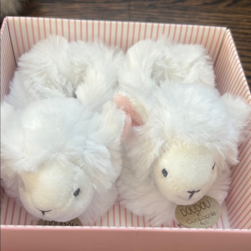 Fluffy White Llama Baby Slippers